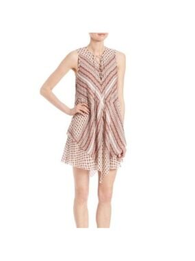 Derek Lam 10 Crosby Red Cream Handkerchief Dress 4